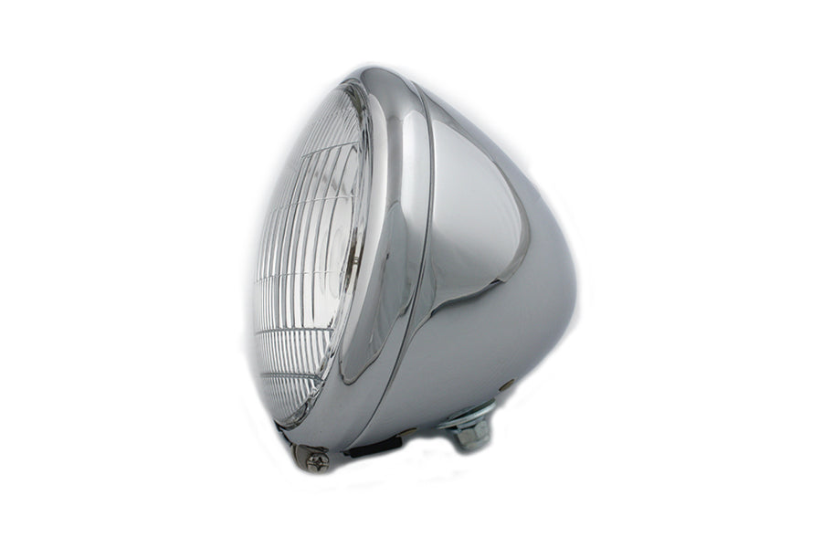 HARLEY 6-1/2 inch Spring Fork 6 Volt Headlamp Chrome fits 1936-1940 EL, 1941-1948 FL, 1936-1957 G, 1936-1952 WL,