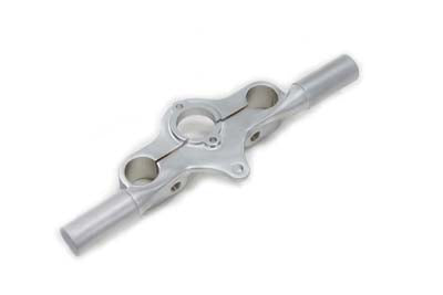 HARLEY Spring Fork Offset Top Tree with Ears Satin Nickel Finish fits 1946-1948 FL, 1946-1948 UL,