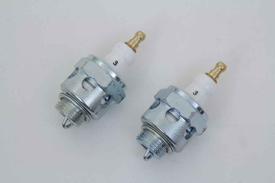 HARLEY Replica 18mm Spark Plug Set fits 1936-1947 EL, 1941-1947 FL, 1937-1947 UL,