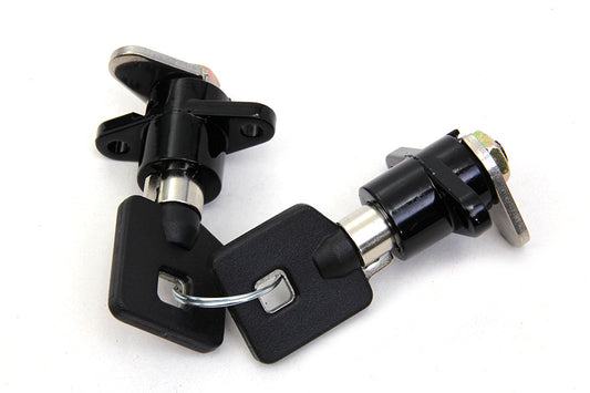 HARLEY Black Saddlebag Lock and Key Kit Fits 1993-2013 FLT, 1993-2013 FLHT,