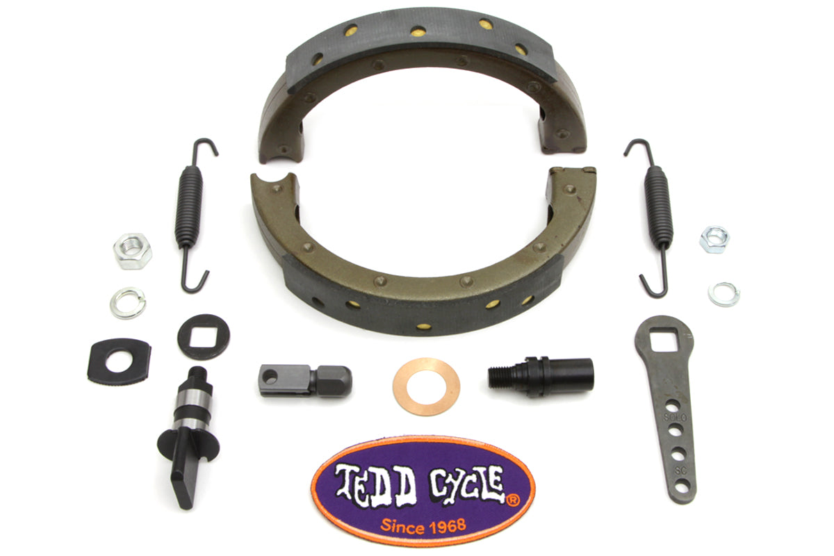 HARLEY Spring Fork Front Brake Shoe Kit fits 1936-1948 EL, 1941-1948 FL, 1936-1948 U, 1941-1957 G,