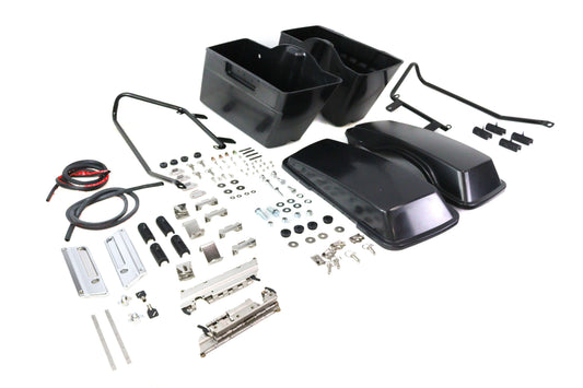 HARLEY Softail Saddlebag Kit Black Fits 1986-1999 FLST, 1986-1999 FXST,