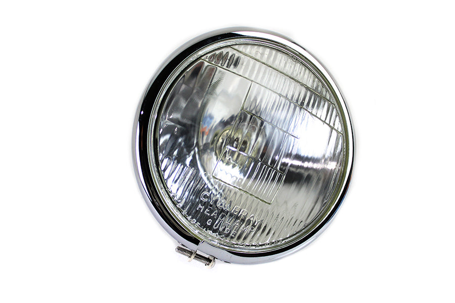 HARLEY 6-1/2 inch Round Headlamp Black fits 1936-1940 EL, 1941-1948 FL, 1936-1957 G, 1936-1952 WL,