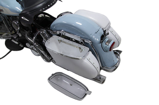 HARLEY Replica Bubble Saddlebag Set White Fits 1958-1984 FL,