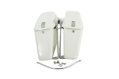 HARLEY Replica Saddlebag Set White fits 1977-1984 FL,