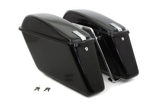 HARLEY Replica Saddlebag Set Black fits 1977-1984 FL, 1977-1984 FLH, 4-speed models