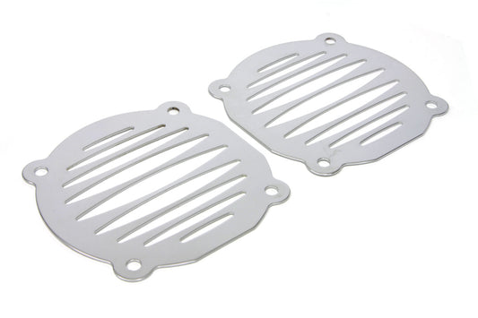 HARLEY Chrome Milled Slots Speaker Grill Set Fits 1996-2013 FLT, with Bat Wing Style Fairings