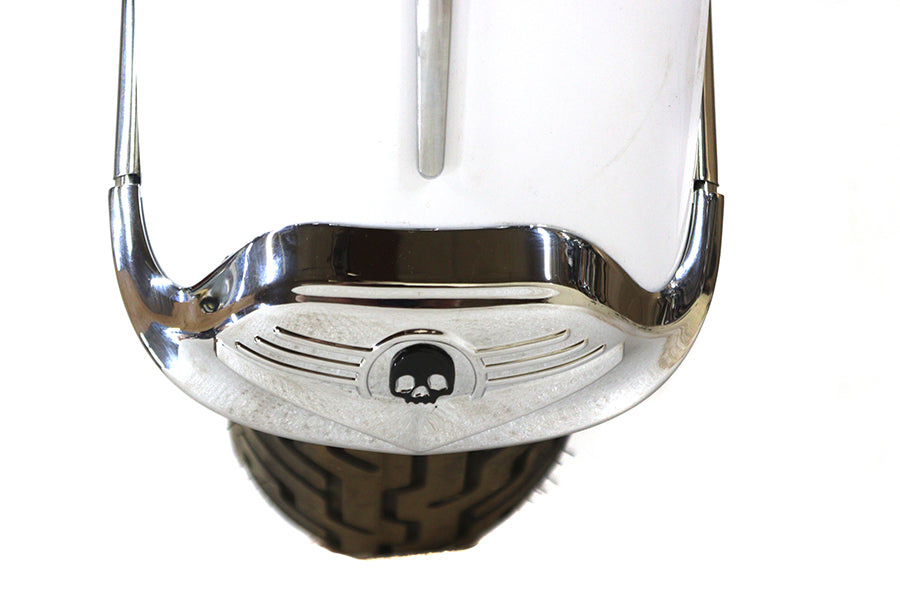 HARLEY Skull Front Fender Tip Chrome fits 1986-2006 FLST, 1990-2008 FLT,