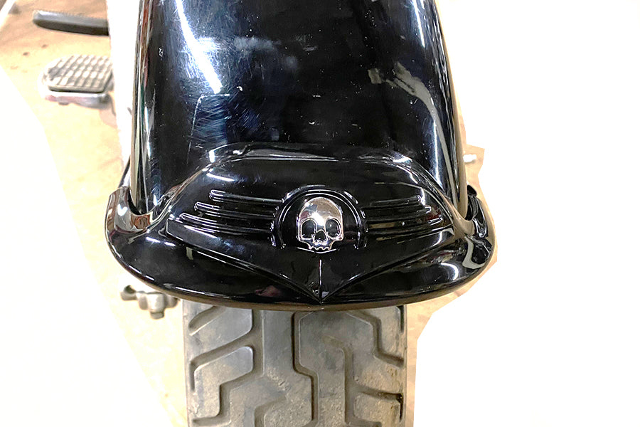 HARLEY Skull Front Fender Tip Black fits 1986-2006 FLST, 1990-2008 FLT,