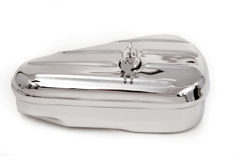 HARLEY Oval Right Side Chrome Tool Box fits 1940-1957 FL, 1940-1948 UL, 1940-1952 W,