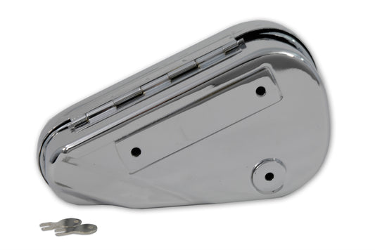 HARLEY Left Side Chrome Oval Tool Box fits 0- Custom, application 0- Custom, application