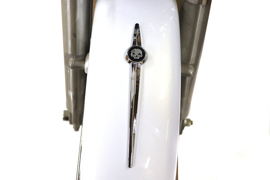 HARLEY Chrome Front Fender Trim Spear with Skull fits 0- Custom, application