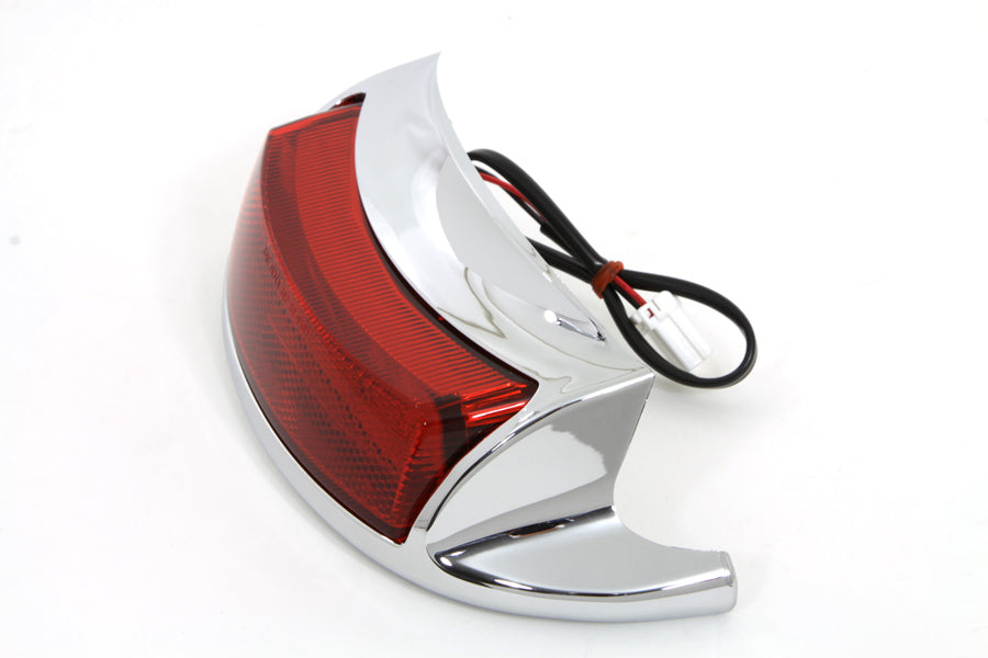 HARLEY Chrome LED Rear Fender Tip with Red Lens fits 1999-2016 FLT, 1999-2016 FLHR, 1999-2016 FLHT, 1999-2016 FLHTK, 1999-2016 FLHTC,