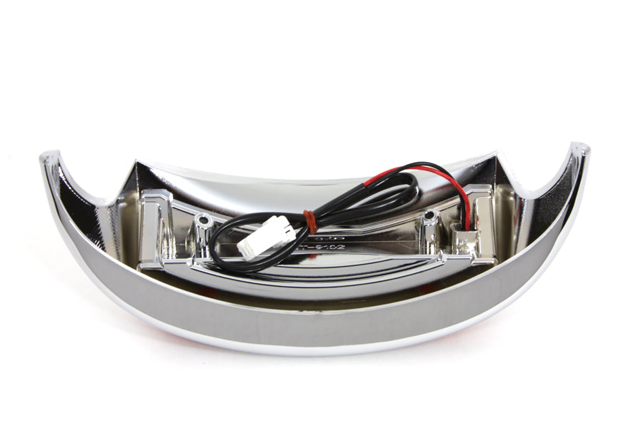 HARLEY Chrome LED Rear Fender Tip with Red Lens fits 1999-2016 FLT, 1999-2016 FLHR, 1999-2016 FLHT, 1999-2016 FLHTK, 1999-2016 FLHTC,