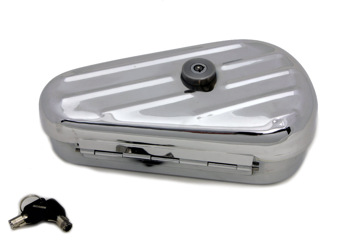 HARLEY Oval Right Side Chrome Tool Box fits 1940-1952 W, 1940-1952 EL, 1941-1957 FL,