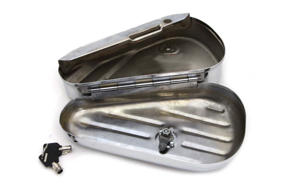 HARLEY Oval Right Side Chrome Tool Box fits 1940-1952 W, 1940-1952 EL, 1941-1957 FL,