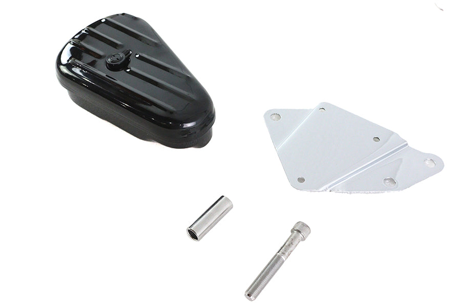 HARLEY Black Left Side Oval Tool Box and Mount Kit fits 1984-1999 FXST, 1990-1999 FLST,