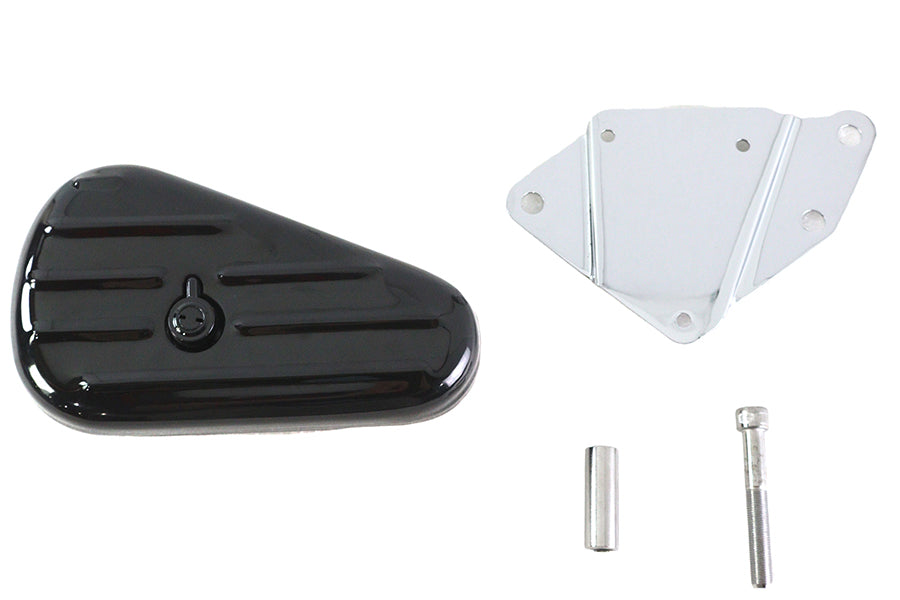 HARLEY Black Left Side Oval Tool Box and Mount Kit fits 1984-1999 FXST, 1990-1999 FLST,