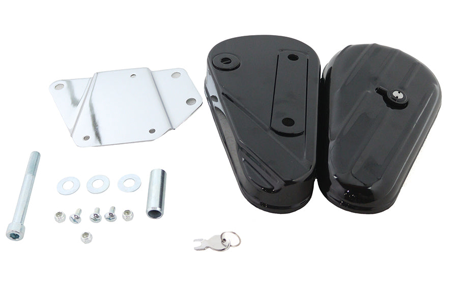HARLEY Black Right Side Tool Box and Mount Kit fits 1984-1999 FXST, 1986-1999 FLST,