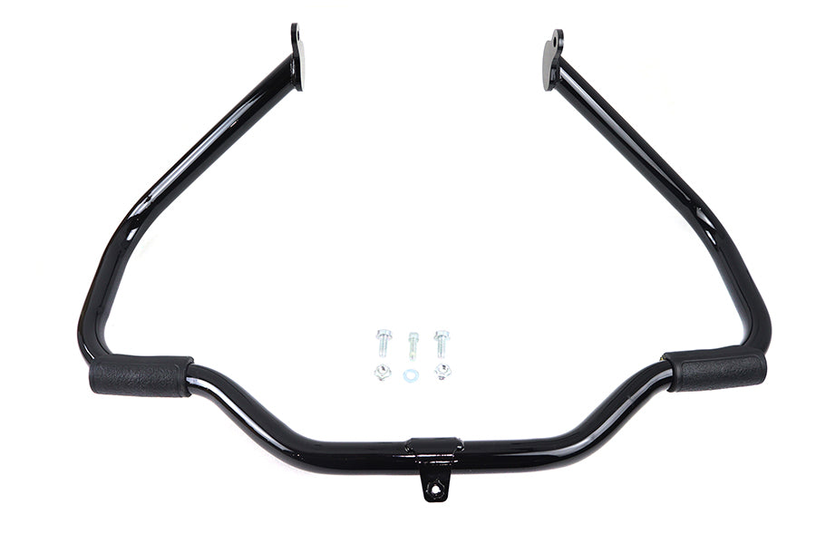 HARLEY OE Gloss Black Front Engine Bar with Footpeg Pads fits 2009-UP FLT, 2009-UP FLHT, 2009-UP FLHR, 2009-UP FLHX,