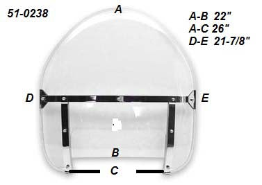 HARLEY Replica Assembled Clear Windshield Fits 1949-1959 FL,