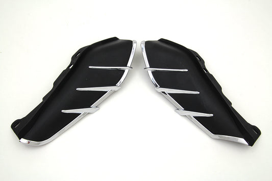 HARLEY Black Windshield Deflector Set with Chrome Trim Fits 2009-UP FLT,