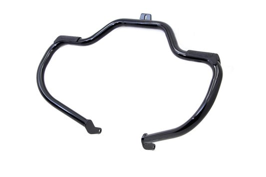 HARLEY Black Front Engine Bar with Footpeg Pads Fits 2000-2017 FLST,