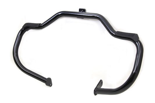 HARLEY Black Front Engine Bar with Footpeg Pads Fits 1986-1999 FLST,