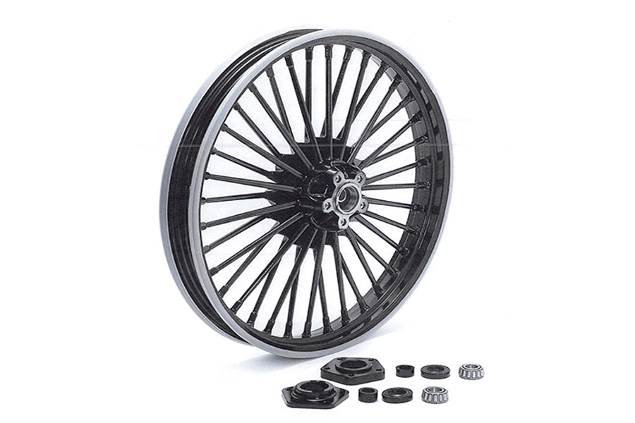 HARLEY 21 inch x 2.15 inch Duro 36 Fat Spoke Matte Black Wheel fits 1996-2007 FXST, 1996-2007 FXDWG, 1996-2007 FXSTS,