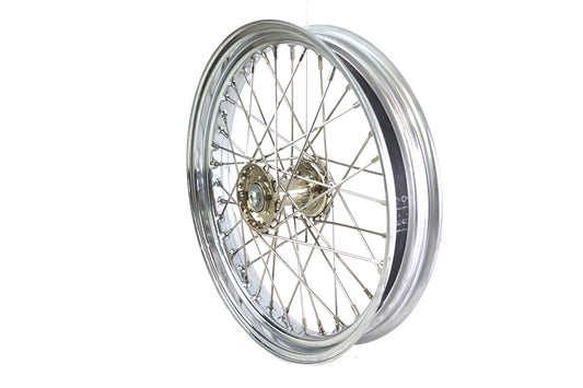 HARLEY WR 19 inch X 3.00 Front Spool Wheel with Chrome Rim Fits 1936-1952 WL, 1941-1952 WR,