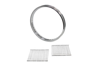 HARLEY 21 inch X 1.85 inch Wheel Rim and Spoke Kit Chrome Steel fits 0- Custom, application 0- Custom, application