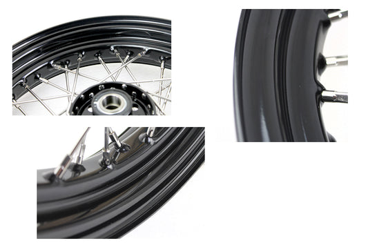 HARLEY 16 inch x 3.00 inch KH Type Star Hub Wheel Black fits 1948-1962 FL, 1936-1947 EL,