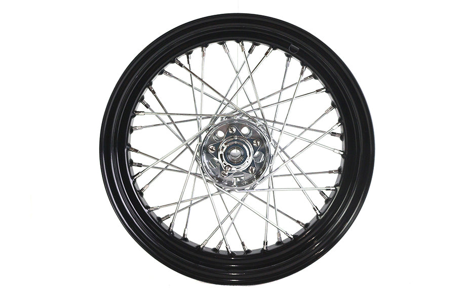 HARLEY 16 inch x 3.00 inch Replica KH Hub Wheel Black fits 1936-1948 EL, 1941-1966 FL, 1937-1948 UL, 1936-1952 WL, rear only