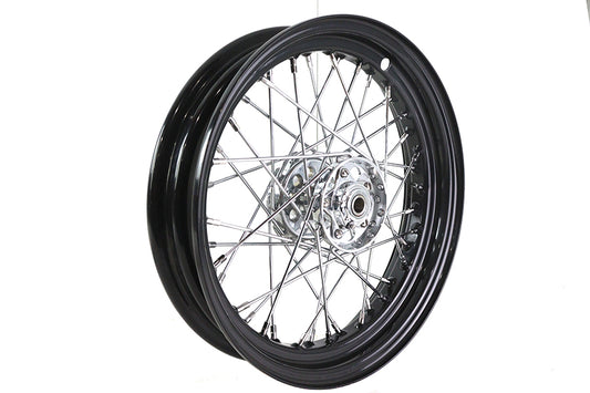 HARLEY 16 inch x 3.00 inch Replica KH Hub Wheel Black fits 1936-1948 EL, 1941-1966 FL, 1937-1948 UL, 1936-1952 WL, rear only