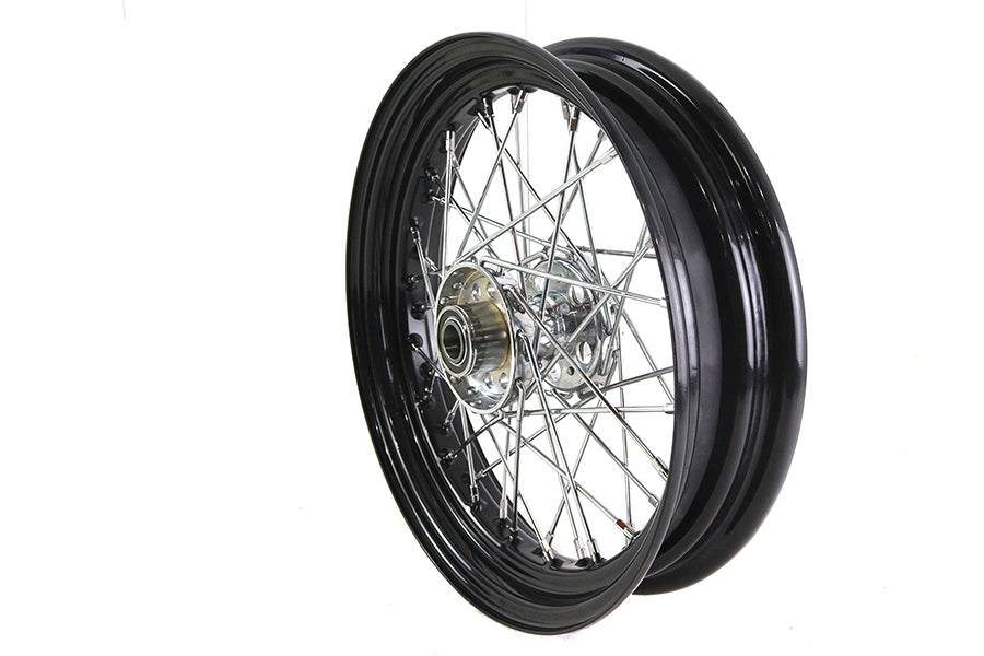 HARLEY 16 inch x 3.00 inch Replica KH Hub Wheel Black fits 1936-1948 EL, 1941-1966 FL, 1937-1948 UL, 1936-1952 WL, rear only