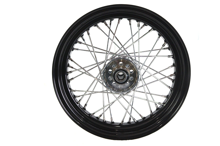 HARLEY 16 inch x 3.00 inch Replica KH Hub Wheel Black fits 1936-1948 EL, 1941-1966 FL, 1937-1948 UL, 1936-1952 WL, rear only