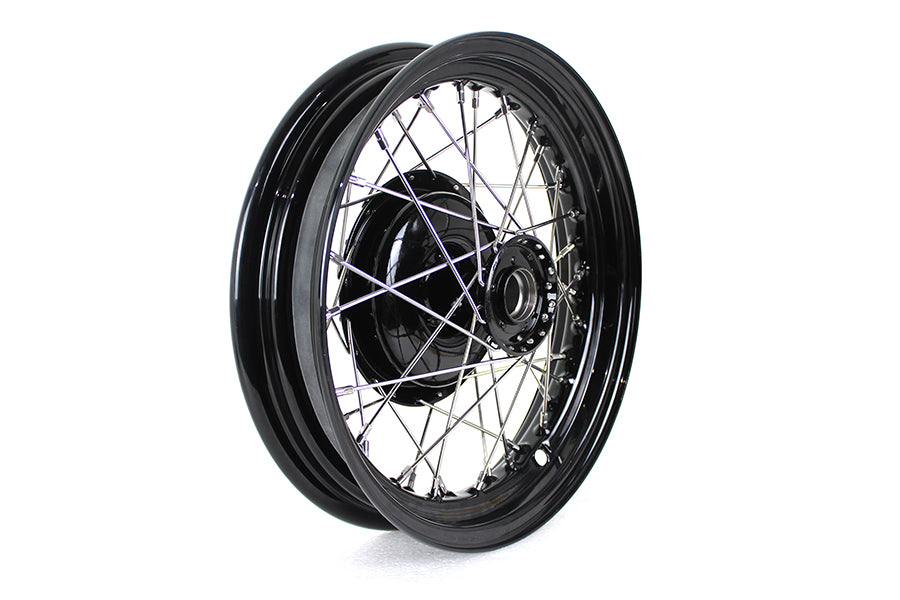 HARLEY 45 inch WL 16 inch x 3.00 inch Front Wheel Assembly Black fits 1937-1952 WL, 1937-1942 WLD, 1940-1945 WLA, 1942-1943 WLC,