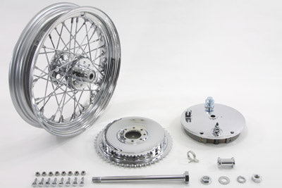 HARLEY 16 inch x 3.00 inch Wheel and Brake Drum Assembly Chrome fits 1975-1978 XL, Rear