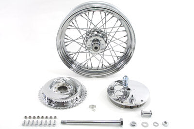 HARLEY 16 inch x 3.00 inch Wheel and Brake Drum Assembly Chrome fits 1975-1978 XL, Rear