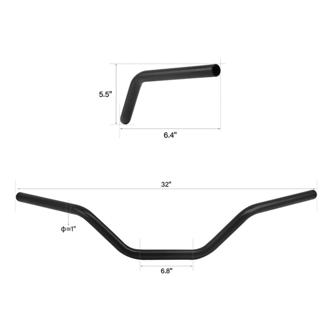 Custom Chrome HARLEY XLX STY H/BAR BLK PRE 1982