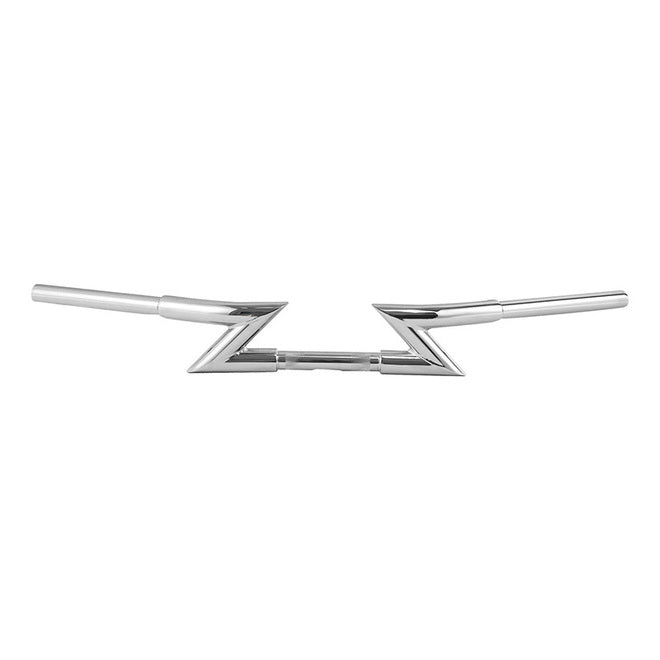 Custom Chrome HARLEY CHROME 1-1/4" Z BAR 4" RISE. DRILLED AND DIMPLED KNURLED.