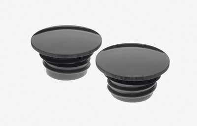 Custom Chrome HARLEY BLK S/S GAS CAP SET DOMED