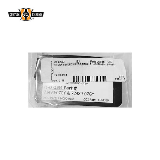 Custom Chrome HARLEY MOLEX SEALED MALE & FEMALE HOUSINGS 12-POSITION GRAY