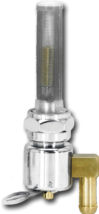 HARLEY HARDDRIVE ROUND PETCOCK 22MM BUNG LEFT SPIGOT CHROME 22602