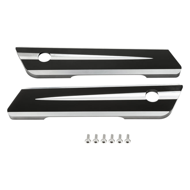 Custom Chrome HARLEY GLOSS BLACK SADDLEBAG LATCH COVERS FITS '14-'20 TOURING