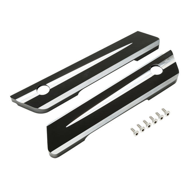 Custom Chrome HARLEY GLOSS BLACK SADDLEBAG LATCH COVERS FITS '14-'20 TOURING