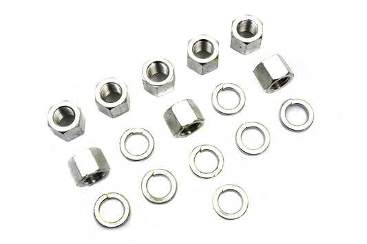 HARLEY Cadmium Cylinder Base Nuts and Washers Fits 1941-1977 FL, 1971-1977 FX, 1936-1940 EL,
