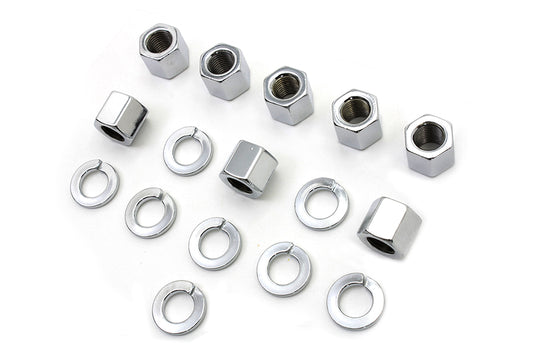 HARLEY Chrome Stock Cylinder Base Nuts and Washers Fits 1957-1985 XL, 1929-1952 WL, 1929-1973 G,