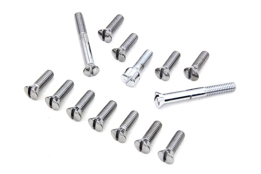 HARLEY Chrome Transmission Top Cover Screw Kit Fits 1941-1978 FL, 1971-1978 FX, 1936-1940 EL,