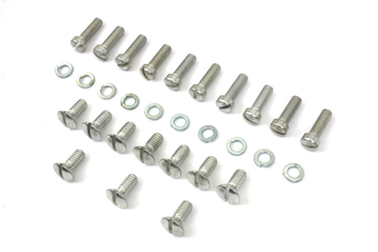 HARLEY Cadmium Outer Primary Cover Screw Set Stock Fits 1936-1940 EL, 1941-1964 FL, 1937-1948 UL